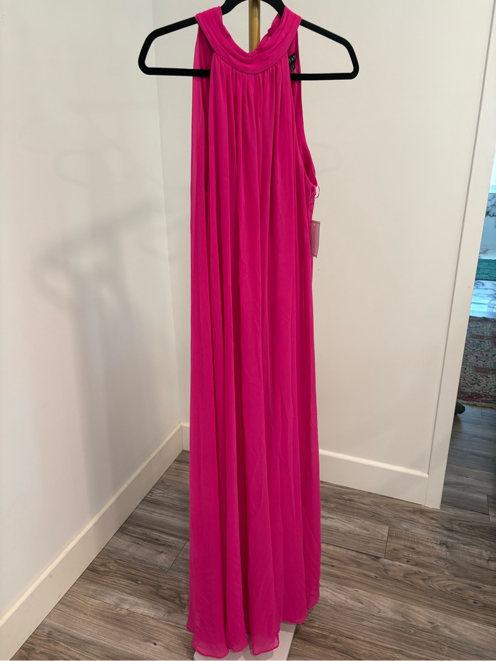 1.STATE Vibrant Fuchsia Halter Maxi jumpsuit